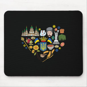 Symbole der Ukraine Herz - Einzigartiges ukrainisc Mousepad