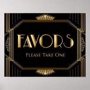 Symbole des faveurs de mariage Gatsby Art Déco