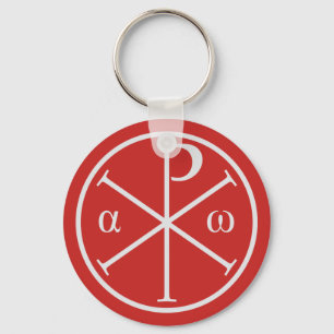 Symbole des Jesus Christus: Chi-Rho, Alpha und Schlüsselanhänger