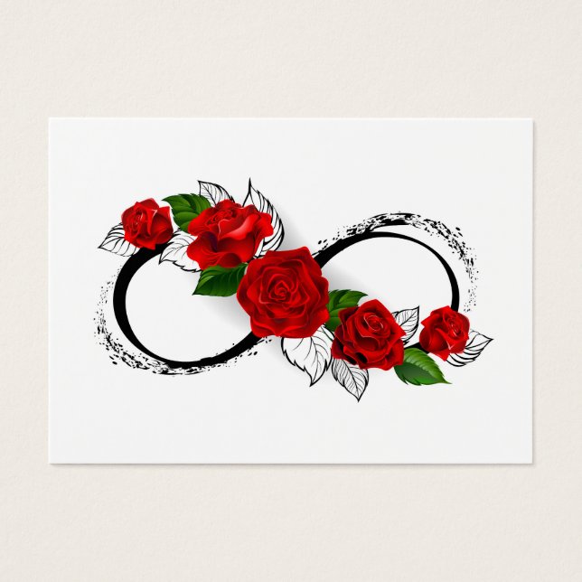 Symbole d'infini avec des roses rouges (Devant)