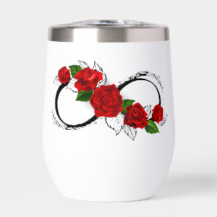 Symbole d'infini avec les roses rouges
