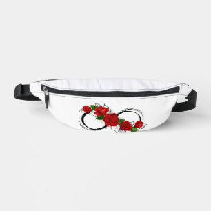 Symbole d'infini avec les roses rouges