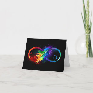 Symbole d'infini avec plume arc-en-ciel