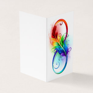 Symbole d'infini avec plume arc-en-ciel