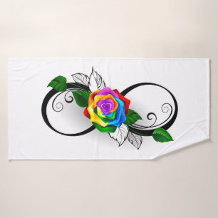 Symbole d'infini avec Rose arc-en-ciel