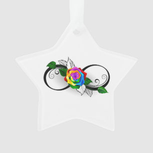 Symbole d'infini avec Rose arc-en-ciel