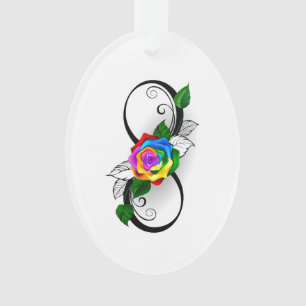 Symbole d'infini avec Rose arc-en-ciel