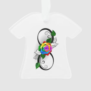 Symbole d'infini avec Rose arc-en-ciel