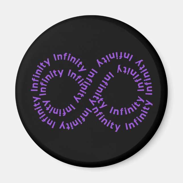 Symbole d'infini de texte pourpre Aimant (Devant)