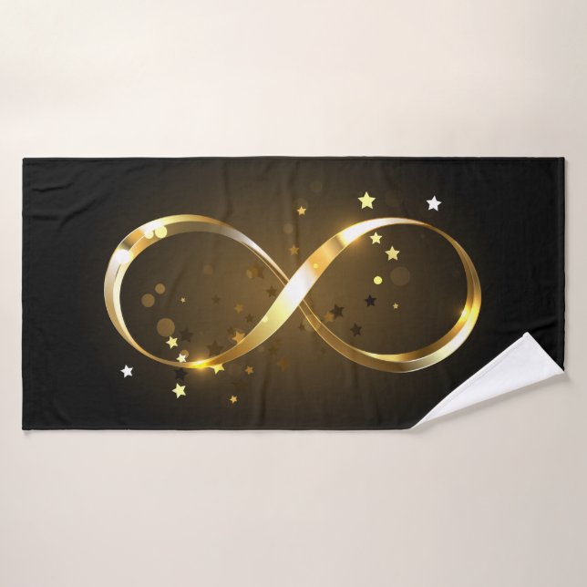 Symbole d'infini doré (Serviette de bain)