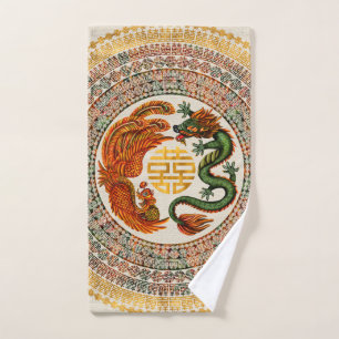 Symbole du Bonheur Double avec Phoenix et Dragon