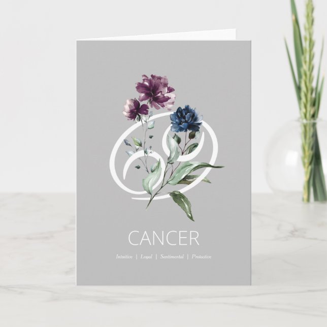Symbole du cancer du zodiaque Carte d'anniversaire (Devant)