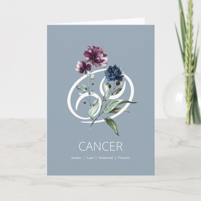 Symbole du cancer du zodiaque Carte d'anniversaire (Devant)