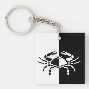 Symbole du cancer Zodiac, Porte - clé noir et bla