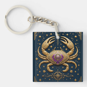Symbole du Cancer Zodiaque Doré sur Fond Sombre