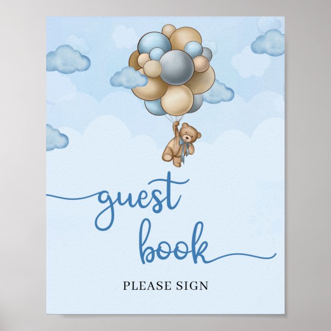 Symbole du livre d'or de ballons bleu brun (Devant)