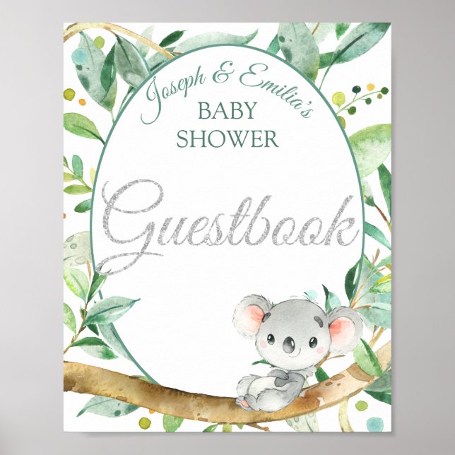 Symbole du livre d'or de Koala Baby shower neutre  (Devant)