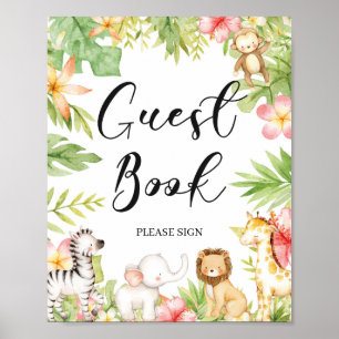 Symbole du livre d'or du Baby shower de la jungle 