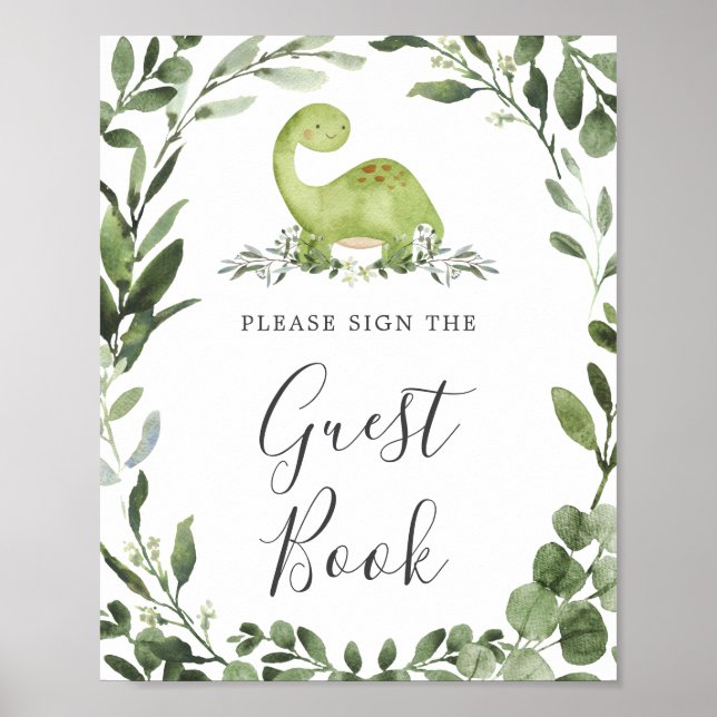 Symbole du livre d'or du Baby shower Dinosaur (Devant)