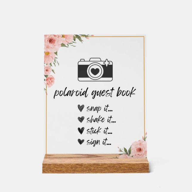 Symbole du livre d'or Floral Polaroid (Recto)