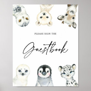 Symbole du livre d'or Little Arctic Baby shower