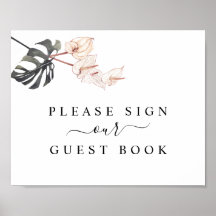 Symbole du livre d'or Mariage Tropical Calla Lily