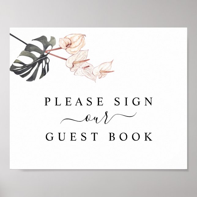Symbole du livre d'or Mariage Tropical Calla Lily (Devant)