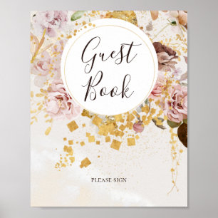 Symbole du livre d'or moderne Blush Floral Waterco
