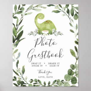 Symbole du livre d'or photo du Baby shower Dinosau