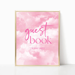 Symbole du livre d'or rose brillant nuages