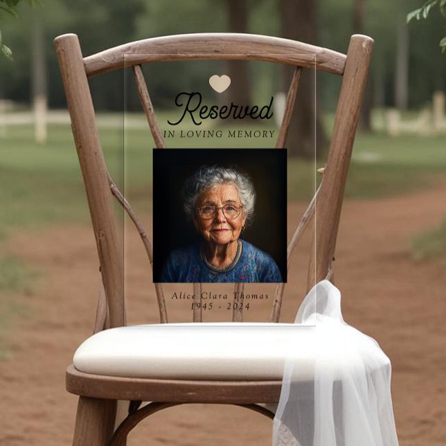 Symbole du Mariage du Souvenir Rustique (Save A Seat - Remembrance )