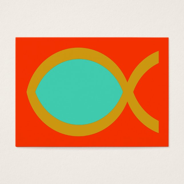 Symbole du poisson chrétien Carte de suivi / (Devant)