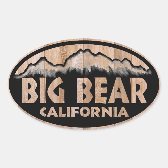 Symbole en bois Big Bear California autocollants o (Devant)