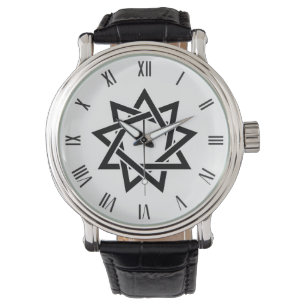 Symbole étoile noir Bahai neuf pointes Montre