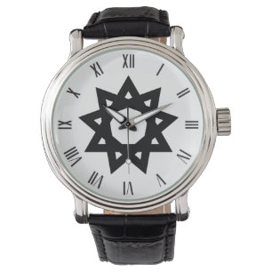 Symbole étoile noir Bahai neuf pointes Montre