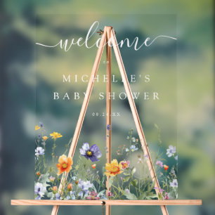 SYMBOLE fleur sauvage ACrylique Baby shower