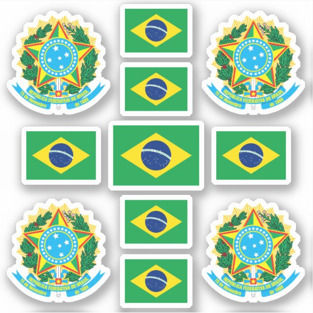 Symbole für brasilianische Staat / Wappen und Fahn Aufkleber (Vorderseite)