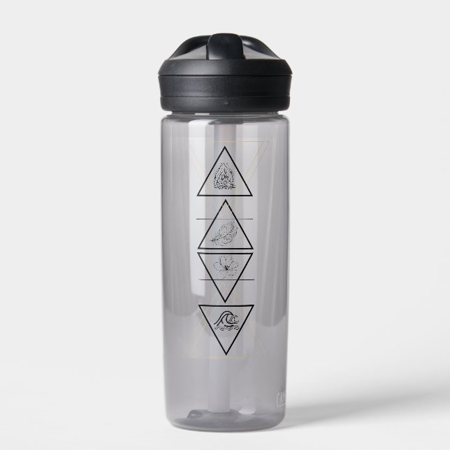 Symbole für das Wasserfeuer der Erde Trinkflasche (Vorderseite)