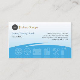 Symbole für den Kfz-Service Cyan Business Card Visitenkarte
