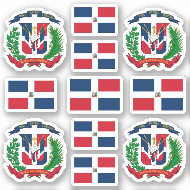 Symbole für dominikanische Staat / Wappen und Fahn Aufkleber (Vorderseite)