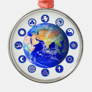 Symbole für Frieden, Einheit und Religion Ornament Aus Metall