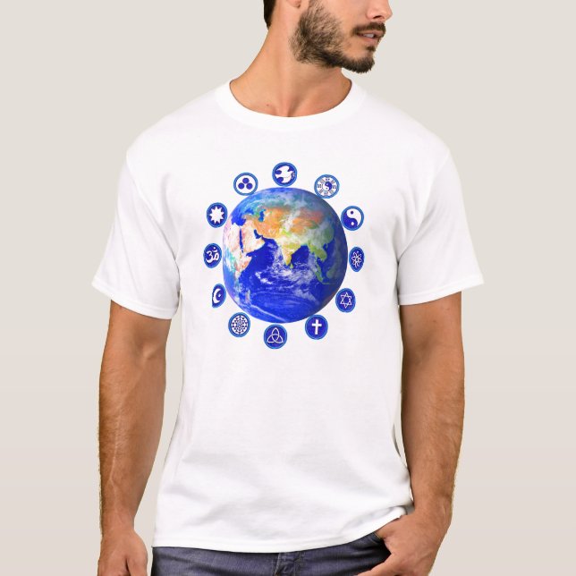 Symbole für Frieden und Einheit rund um den T - Sh T-Shirt (Vorderseite)