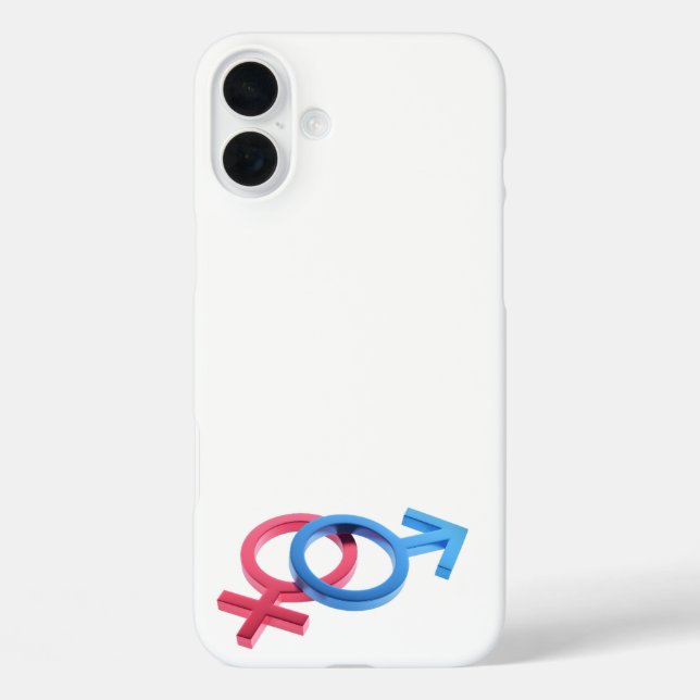 Symbole für männliche und blaue männliche Metalle iPhone 16 Plus Hülle (Rückseite)