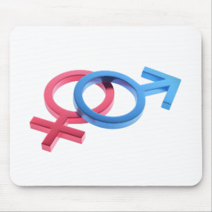 Symbole für männliche und blaue männliche Metalle Mousepad