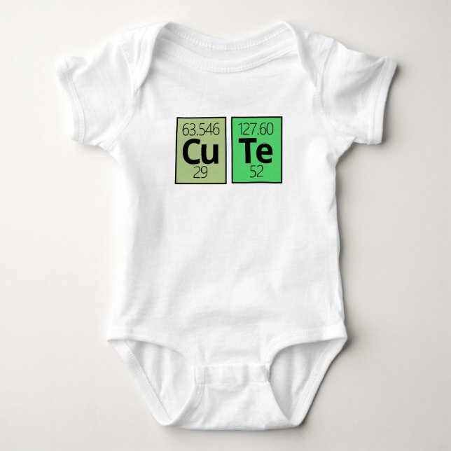 Symbole für niedliche Periodische Tabellenelemente Baby Strampler (Vorderseite)