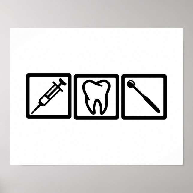 Symbole für Zahnärzte Poster (Vorne)