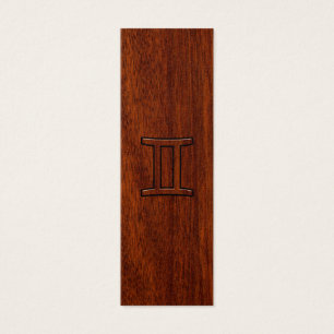 Symbole Gemini Zodiac sur l'acajou comme décor