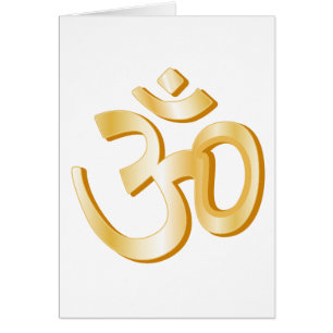 Symbole Hindou Om 4" x 5,6" Carte de voeux