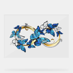 Symbole infini de papillons Morpho bleus