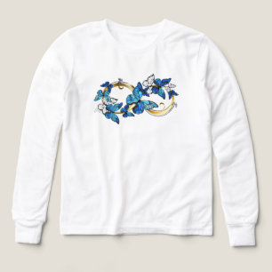 Symbole infini de papillons Morpho bleus